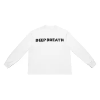 Лонгслив Deep Breath с потертой надписью, белый