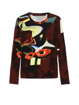 Лонгслив Desigual Shirt, темно-коричневый