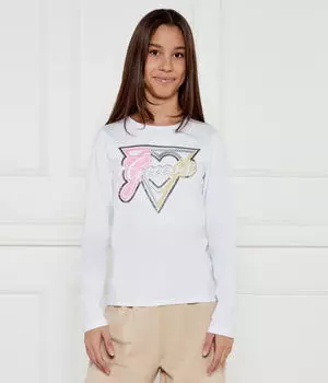 Лонгслив детский Guess Regular Fit с логотипом, белый