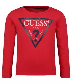 Лонгслив детский Guess с фирменным логотипом, красный