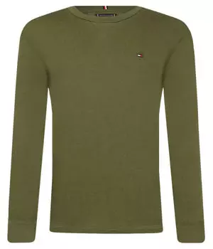 Лонгслив детский Tommy Hilfiger хлопковый, зеленый