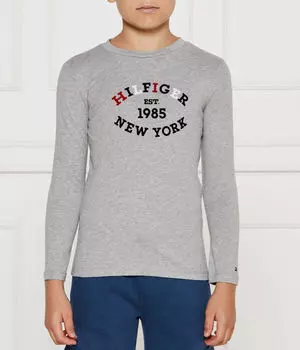 Лонгслив детский Tommy Hilfiger облегающего кроя с принтом, серый