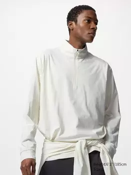 Лонгслив dry-ex с защитой от ультрафиолета Uniqlo, цвет 01 белый