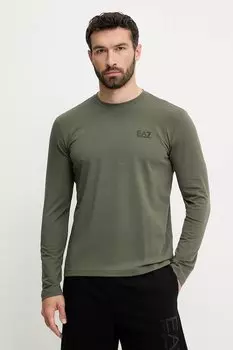 Лонгслив Ea7 Emporio Armani, зеленый