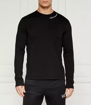Лонгслив EA7 Regular Fit, черный