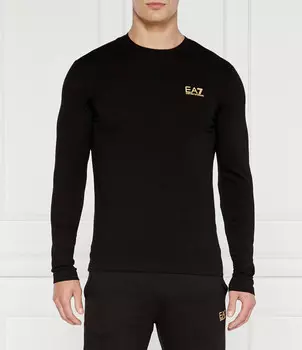 Лонгслив EA7 Slim Fit, черный