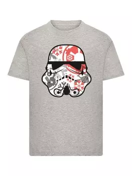 Лонгслив F4NT4STIC Shirt Star Wars Trooper Head Snoflakes, серый
