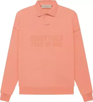 Лонгслив Fear of God Essentials Long-Sleeve Polo 'Coral', оранжевый