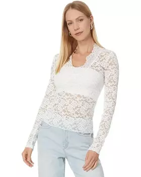 Лонгслив Free People All Day Lace Long Sleeve, слоновая кость