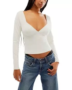 Лонгслив Free People Duo Corset, слоновая кость