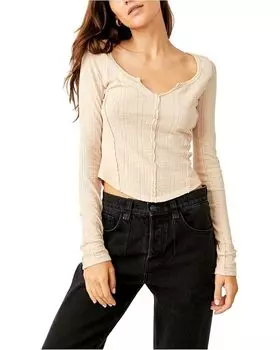 Лонгслив Free People Eyes On You, цвет Birch