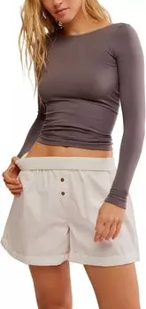 Лонгслив Free People Low Back Seamless Long Sleeve, цвет Dark Gull Gray