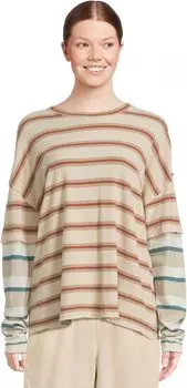 Лонгслив Free People Nina Stripe Long Sleeve, цвет Neutral Combo