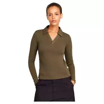 Лонгслив G-Star Polo Slim, коричневый