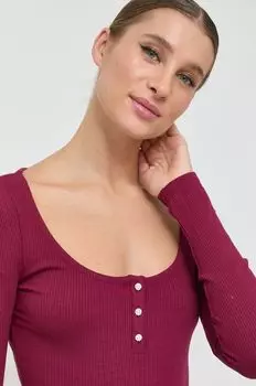 Лонгслив Guess, бордовый