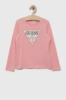 Лонгслив Guess для детей, розовый