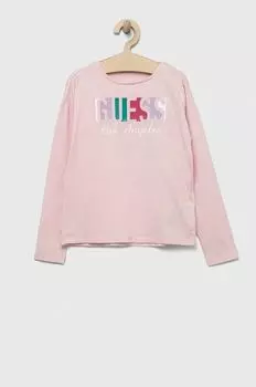 Лонгслив Guess для детей, розовый