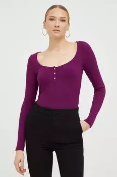 Лонгслив Guess, фиолетовый