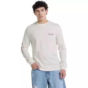 Лонгслив Guess Jeans Reg Print On, белый