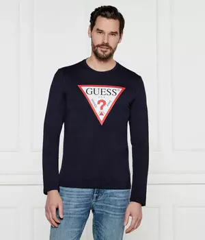Лонгслив Guess Jeans Slim Fit, синий