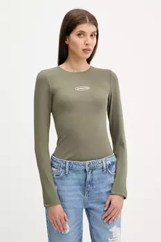 Лонгслив Guess Jeans, зеленый