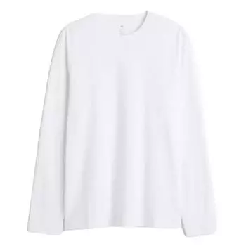 Лонгслив H&M Slim Fit Jersey, белый