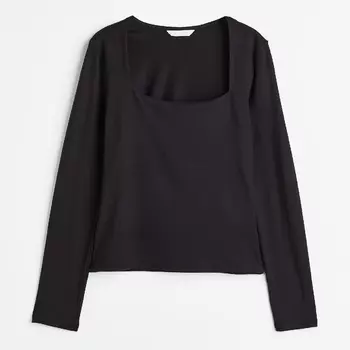 Лонгслив H&M Jersey, черный