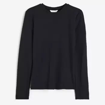 Лонгслив H&M Jersey, черный