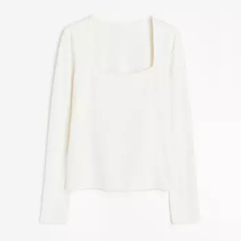 Лонгслив H&M Jersey, кремовый
