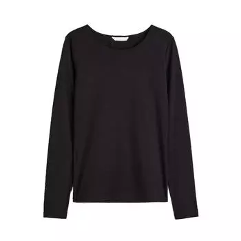 Лонгслив H&M Jersey Top, чёрный