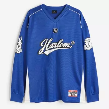 Лонгслив H&M Oversized Fit Harlem, синий