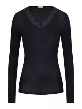 Лонгслив Hanro Woolen Lace, черный