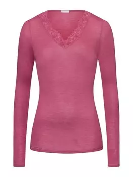 Лонгслив Hanro Woolen Lace, цвет rose wine