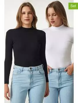 Лонгслив Happiness Istanbul, черный/белый