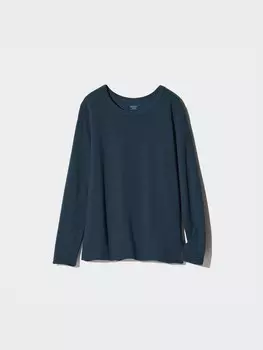Лонгслив heattech Uniqlo, темно-синий