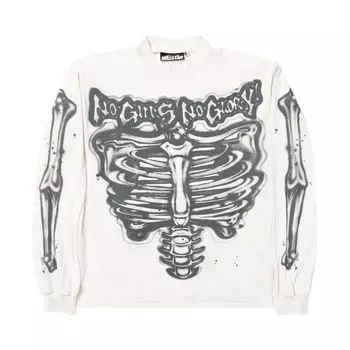 Лонгслив Hellstar Airbrush Bones Long-Sleeve 'White', белый