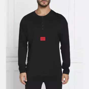 Лонгслив Hero Henley стандартной посадки Hugo, черный