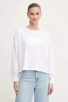 Лонгслив хлопковый Dkny, белый