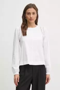 Лонгслив хлопковый Dkny, белый