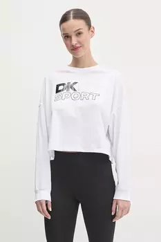 Лонгслив хлопковый Dkny, белый