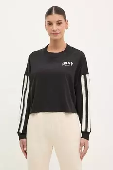 Лонгслив хлопковый Dkny, черный