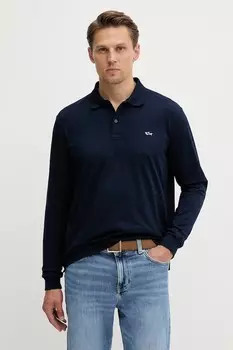 Лонгслив хлопковый трикотаж Paul&Shark, темно-синий