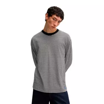 Лонгслив HUGO BLUE Nustripe 10268493, серый