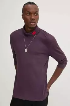 Лонгслив Hugo, фиолетовый