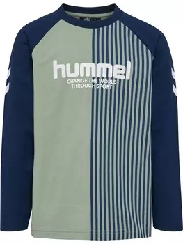 Лонгслив Hummel, синий/зеленый