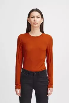 Лонгслив ICHI IHPHILUCA LS2 20117290, коричневый