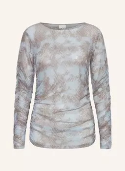 Лонгслив ihista из сетки ICHI, цвет TAUPE/HELLBLAU