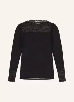 Лонгслив ihodetta из сетки с кружевом ICHI, черный