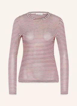 Лонгслив из блестящей пряжи rich&royal, цвет WEISS/DUNKELROT/SILBER