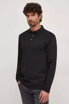 Лонгслив из хлопка Boss, черный